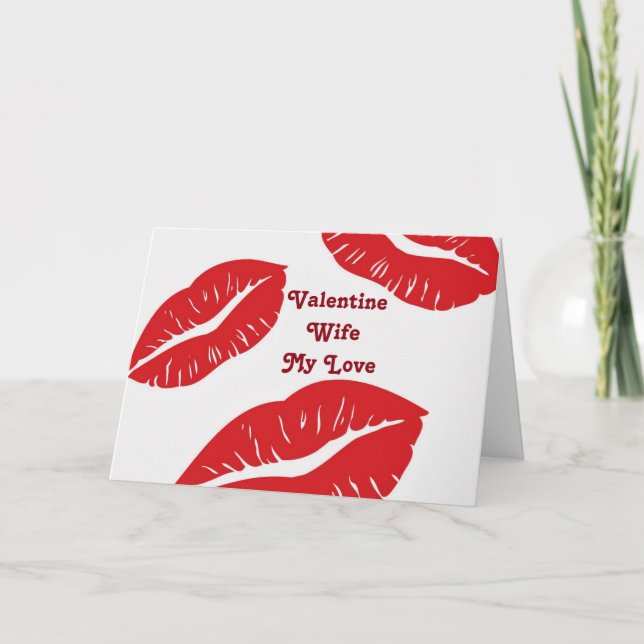 TARJETA FESTIVA ESPOSO SOLO QUIERE "KISSES" PARA EL DÍA DE SAN VAL (Anverso)