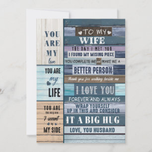 Tarjeta Festiva Esposos amantes   A mi esposa te amo amor marido