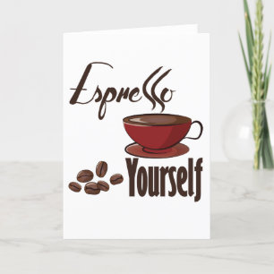 Tarjeta Festiva Espresso Coffee Pun Express You