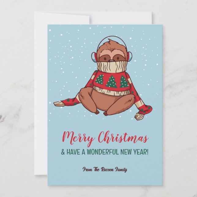 Tarjeta Festiva Espuma dulce en invierno dulce y nevado Feliz Navi (Anverso)