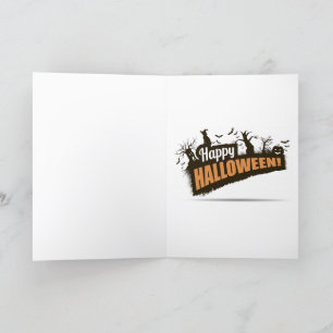 Tarjeta Festiva Esqueleto Feliz de Halloween