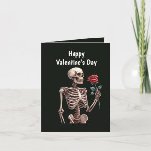 Tarjeta Festiva Esqueleto gótico genial agregar mensaje San Valent