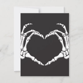 Tarjeta Festiva Esqueleto haciendo un corazón