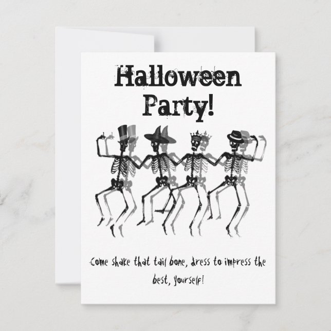Tarjeta Festiva Esqueletos danzantes (HolidayMix) (Anverso)