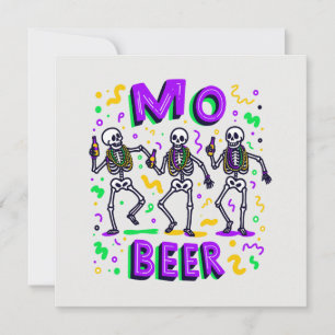 Tarjeta Festiva Esqueletos de baile de Mardi Gras