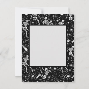 Tarjeta Festiva Esqueletos en el fondo del espacio