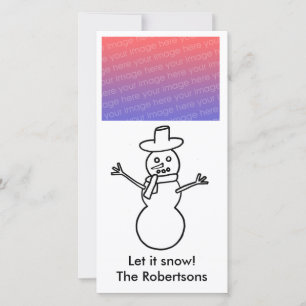 Tarjeta Festiva Esquema de muñeco de nieve, Deja que nieve, Tarjet