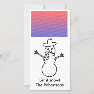Tarjeta Festiva Esquema de muñeco de nieve, Deja que nieve, Tarjet