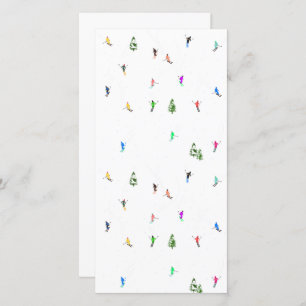 Tarjeta Festiva Esquí de esquí alpino en invierno