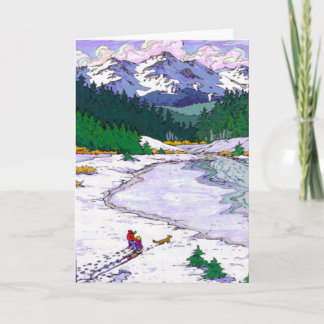 Tarjeta Festiva Esquí de nieve