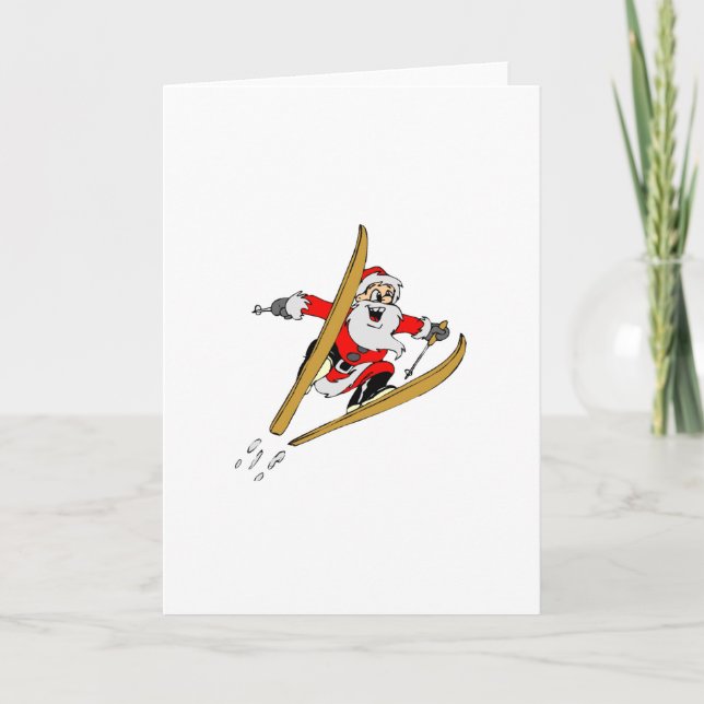Tarjeta Festiva Esquí Santa (Anverso)