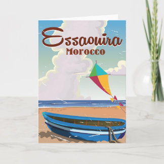 Tarjeta Festiva Essaouira Marruecos poster de viajes de época
