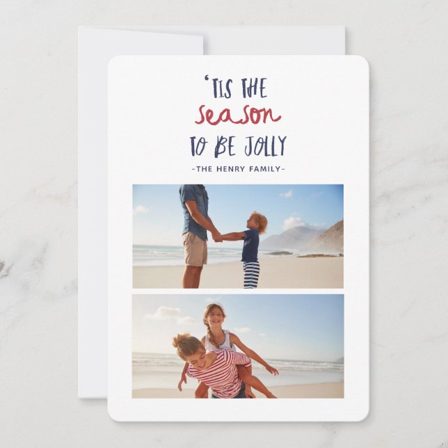 Tarjeta Festiva Esta es la temporada de dos navidades de la famili (Anverso)