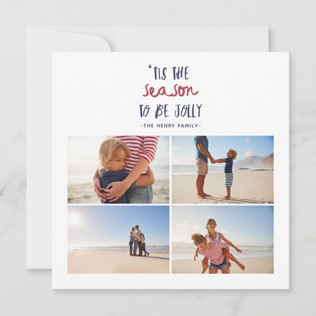 Tarjeta Festiva Esta es la temporada de los cuatro navidades de la (Anverso)