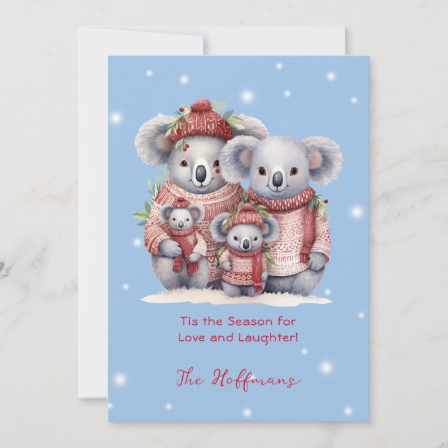 Tarjeta Festiva Esta Es La Temporada De Navidades Animales Koala B (Anverso)
