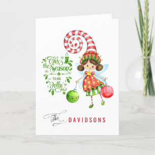 Tarjeta Festiva Esta Es La Temporada De Ser Jolly Cute Fairy
