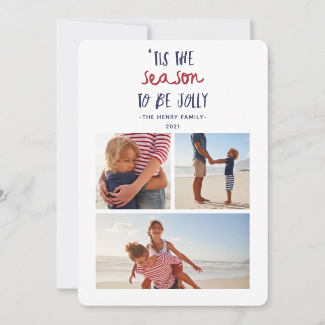 Tarjeta Festiva Esta es la temporada de tres navidades de la famil (Anverso)