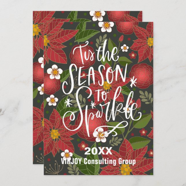 Tarjeta Festiva Esta es la temporada para deslumbrar a la elegante (Anverso / Reverso)
