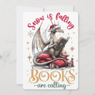 Tarjeta Festiva Está nevando, los libros están llamando 