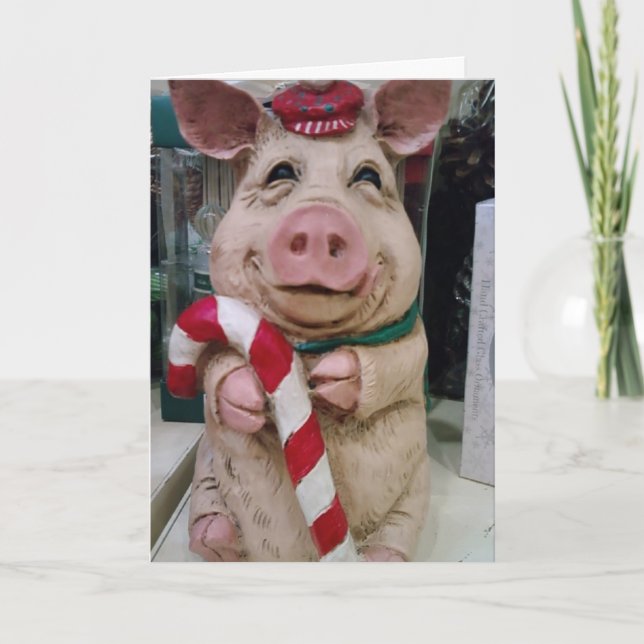 TARJETA FESTIVA ESTA PEQUEÑA PIGGY DICE FERIADOS NAVIDADES (Anverso)