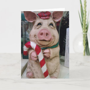 TARJETA FESTIVA ESTA PEQUEÑA PIGGY DICE FERIADOS NAVIDADES