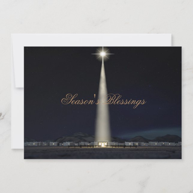 Tarjeta Festiva Establo y estrella abstractos de la natividad del (Anverso)