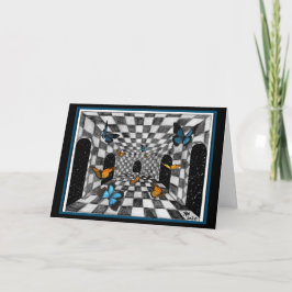 Tarjeta Festiva Estacionamiento del castillo de mariposas y tarjet