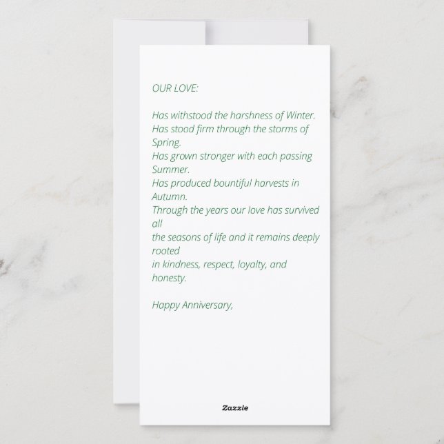 Tarjeta Festiva Estaciones De Amor (Reverso)