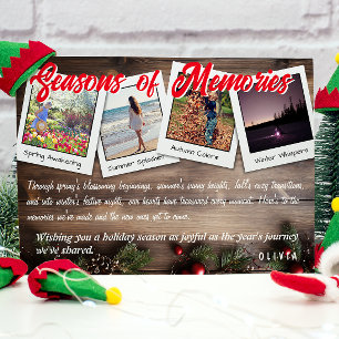 Tarjeta Festiva Estaciones de recuerdos: un año en revisión Navida
