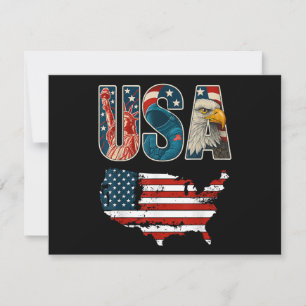 Tarjeta Festiva Estados Unidos Patriótico 4 de julio Bandera de Es