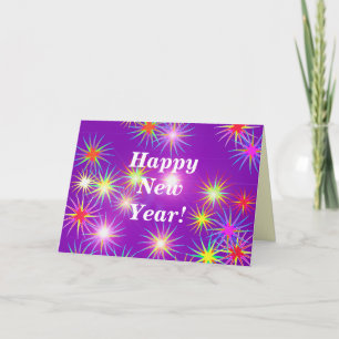 Tarjeta Festiva Estallido de fuegos artificiales de Año Nuevo en m
