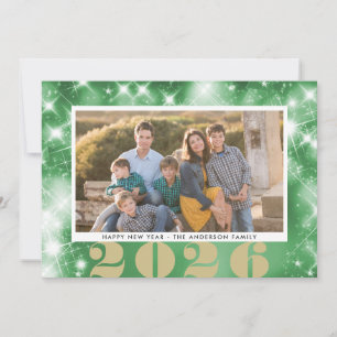 Tarjeta Festiva Estallidos de estrellas Feliz Año Nuevo 2 Foto