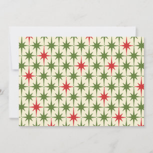 Tarjeta Festiva Estallidos de estrellas navideñas retro modernidad