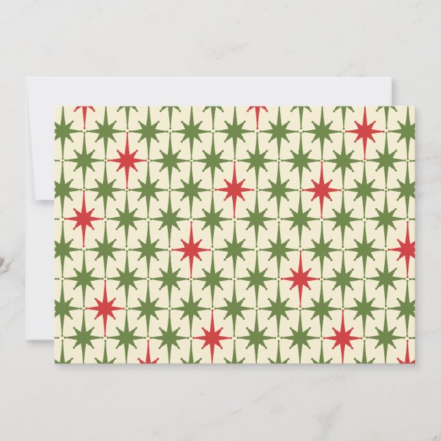 Tarjeta Festiva Estallidos de Navidades retro modernos de medio si (Anverso)