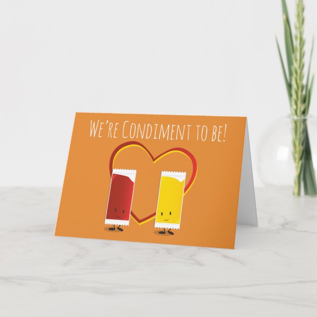 Tarjeta Festiva Estamos condicionados para ser Mustard Ketchup Val (Anverso)