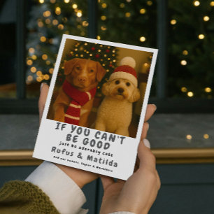 Tarjeta Festiva Estamos en la lista traviesa de Navidades de perro