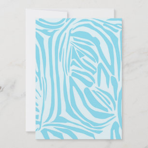 Tarjeta Festiva Estampado de cebra azul y blanco en negrita