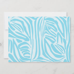 Tarjeta Festiva Estampado de cebra azul y blanco en negrita