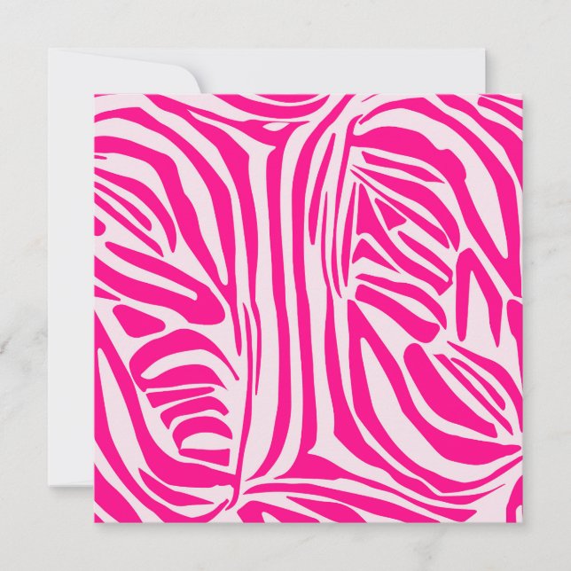 Tarjeta Festiva Estampado de cebra rosa (Anverso)
