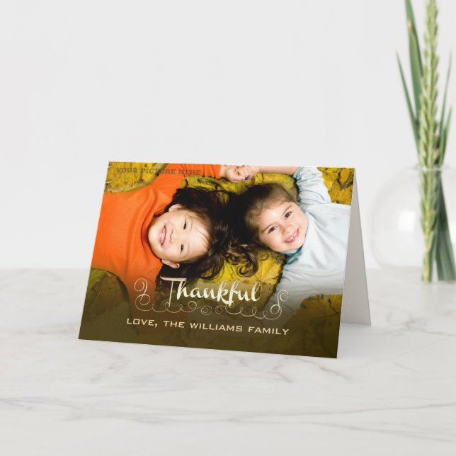 Tarjeta Festiva Estar agradecido. Personalizado de Acción de Graci (Anverso)