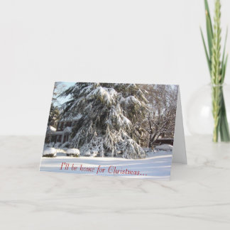 Tarjeta Festiva Estaré en casa para Navidades...