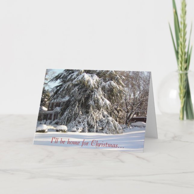 Tarjeta Festiva Estaré en casa para Navidades... (Anverso)