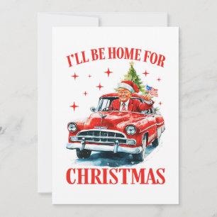 Tarjeta Festiva Estaré en casa para Navidades