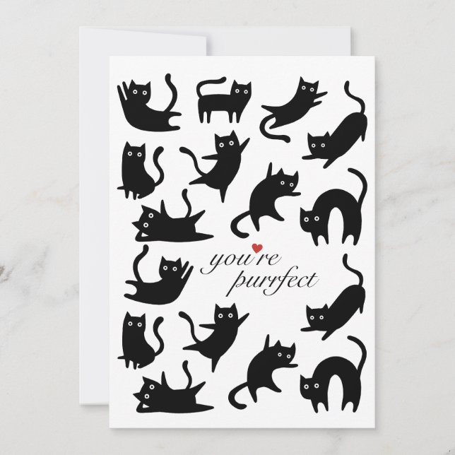 TARJETA FESTIVA ESTÁS BURFECT FELIZ GATOS NEGROS (Anverso)