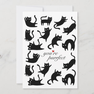 TARJETA FESTIVA ESTÁS BURFECT FELIZ GATOS NEGROS