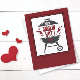 Tarjeta Festiva Estás Caliente a la Parrilla el Día de San Valentí