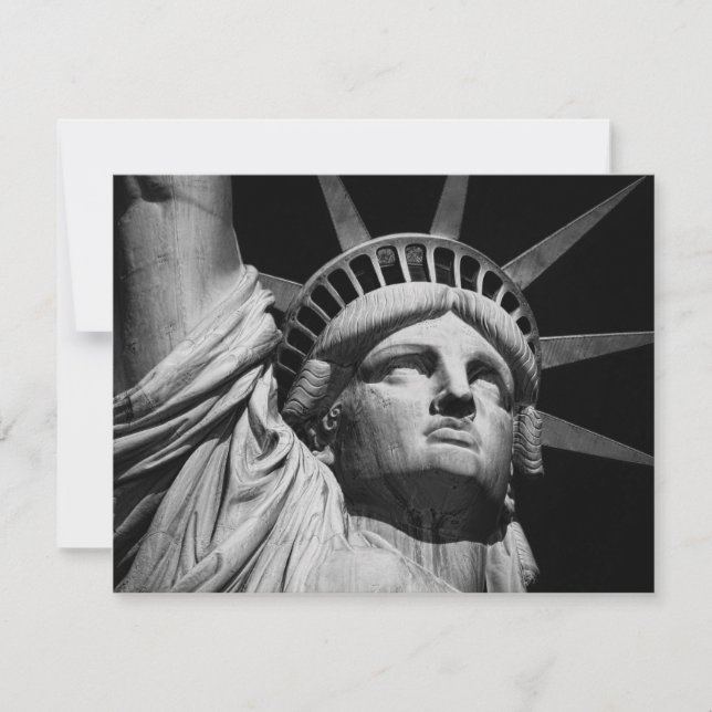 Tarjeta Festiva Estatua blanca negra de la libertad en Nueva York (Anverso)