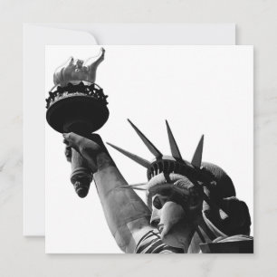 Tarjeta Festiva Estatua de la libertad en blanco y negro