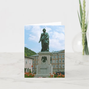 Tarjeta Festiva Estatua de Mozart en Salzburgo