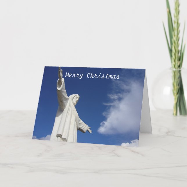 Tarjeta Festiva estatua de navidades de cusco (Anverso)